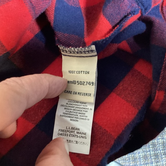 L.L. Bean Women’s Black & Red Flannel Shirt size large - Picture 7 of 12